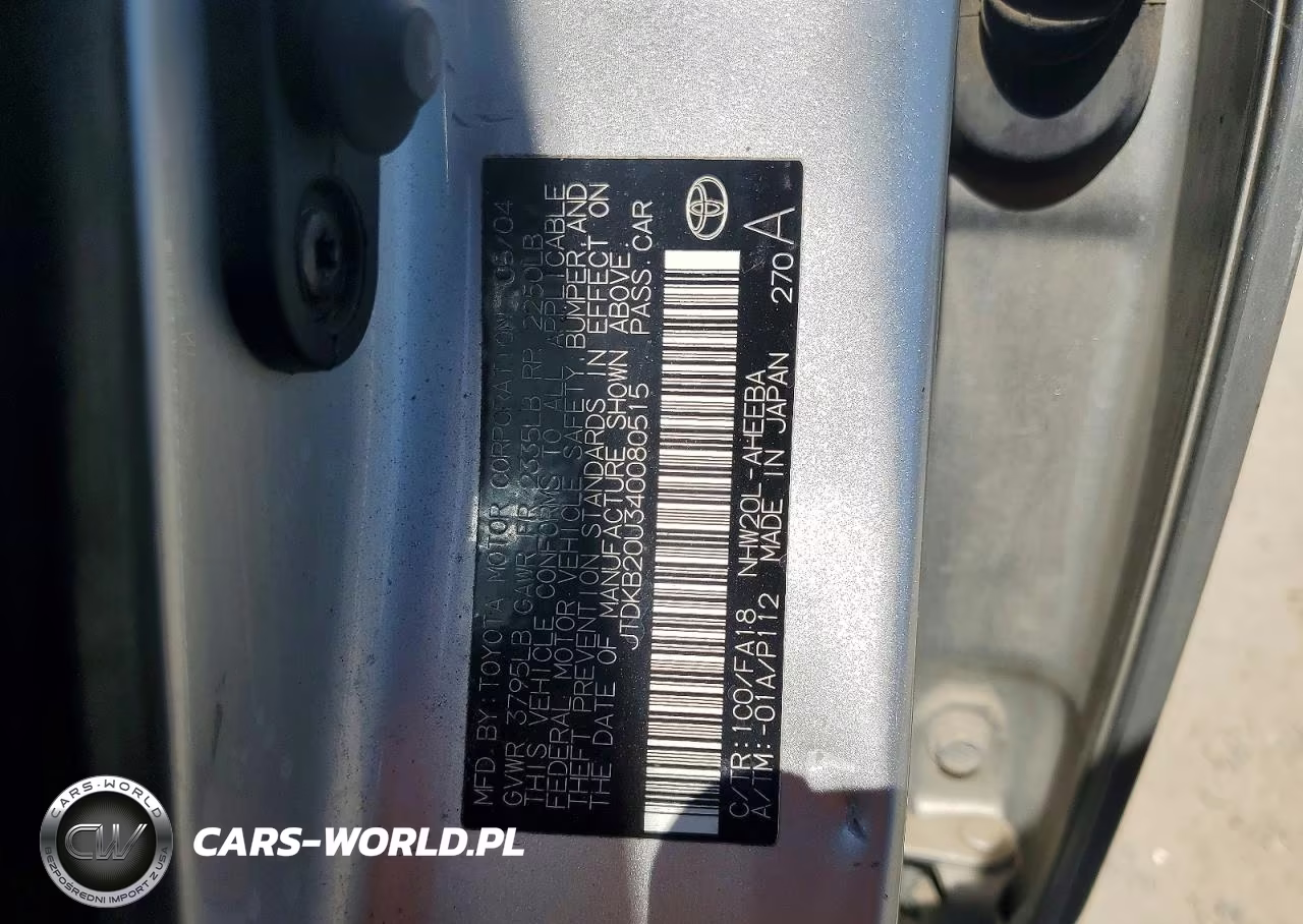 2004 Toyota Prius Base VIN:JTDKB20U340080515 - 12