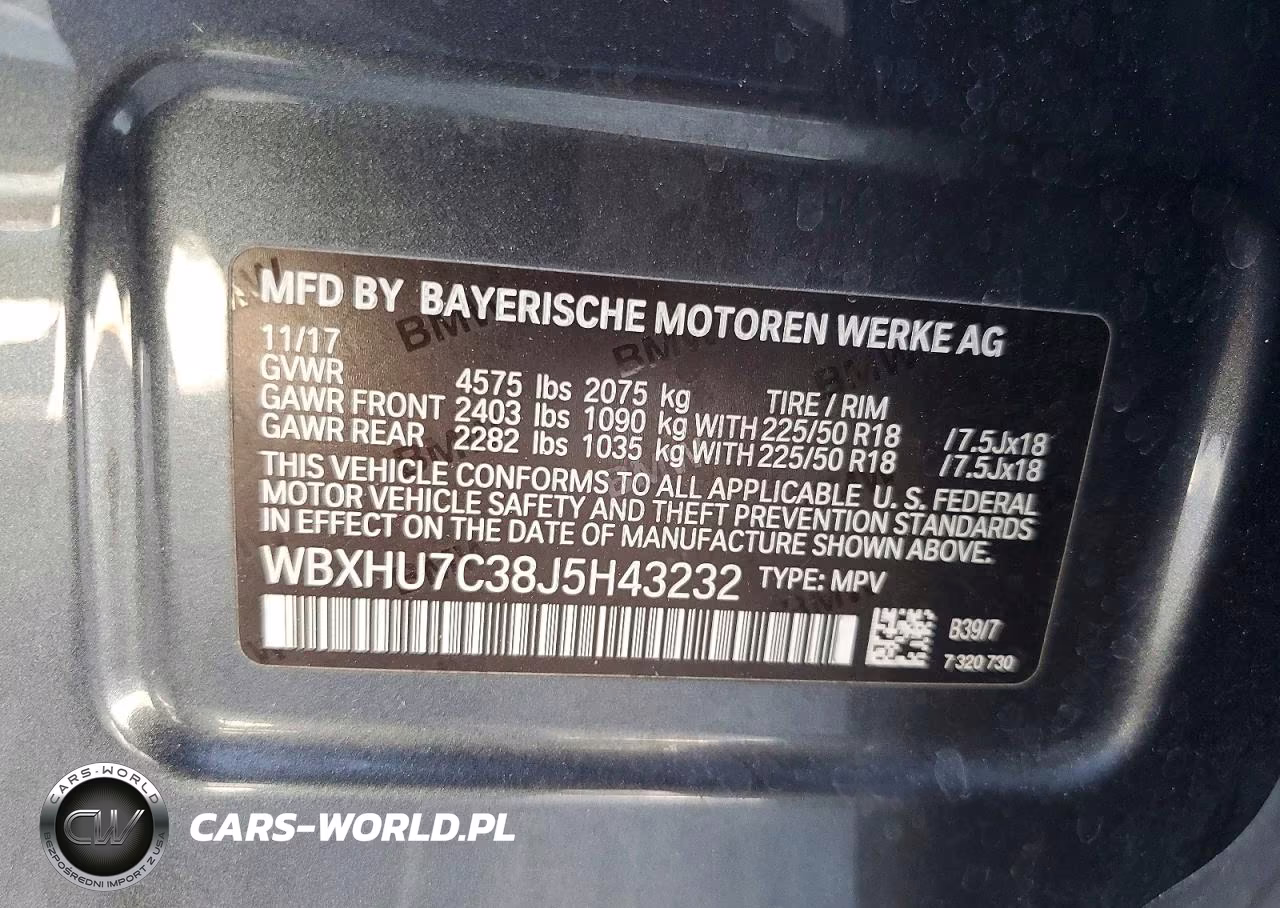 2018 BMW X1 Sdrive28I VIN:WBXHU7C38J5H43232 - 12