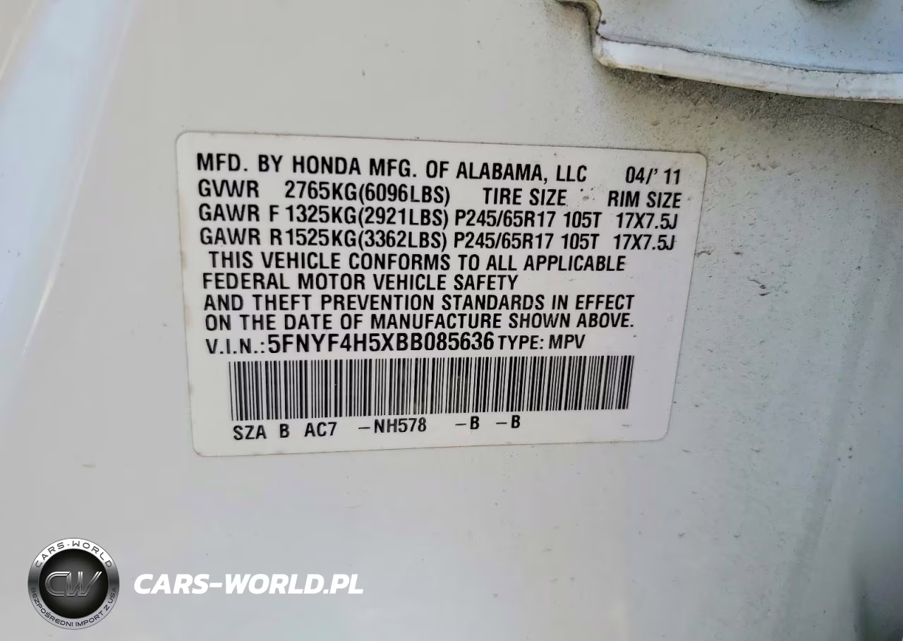 2011 Honda Pilot Exl VIN:5FNYF4H5XBB085636 - 13