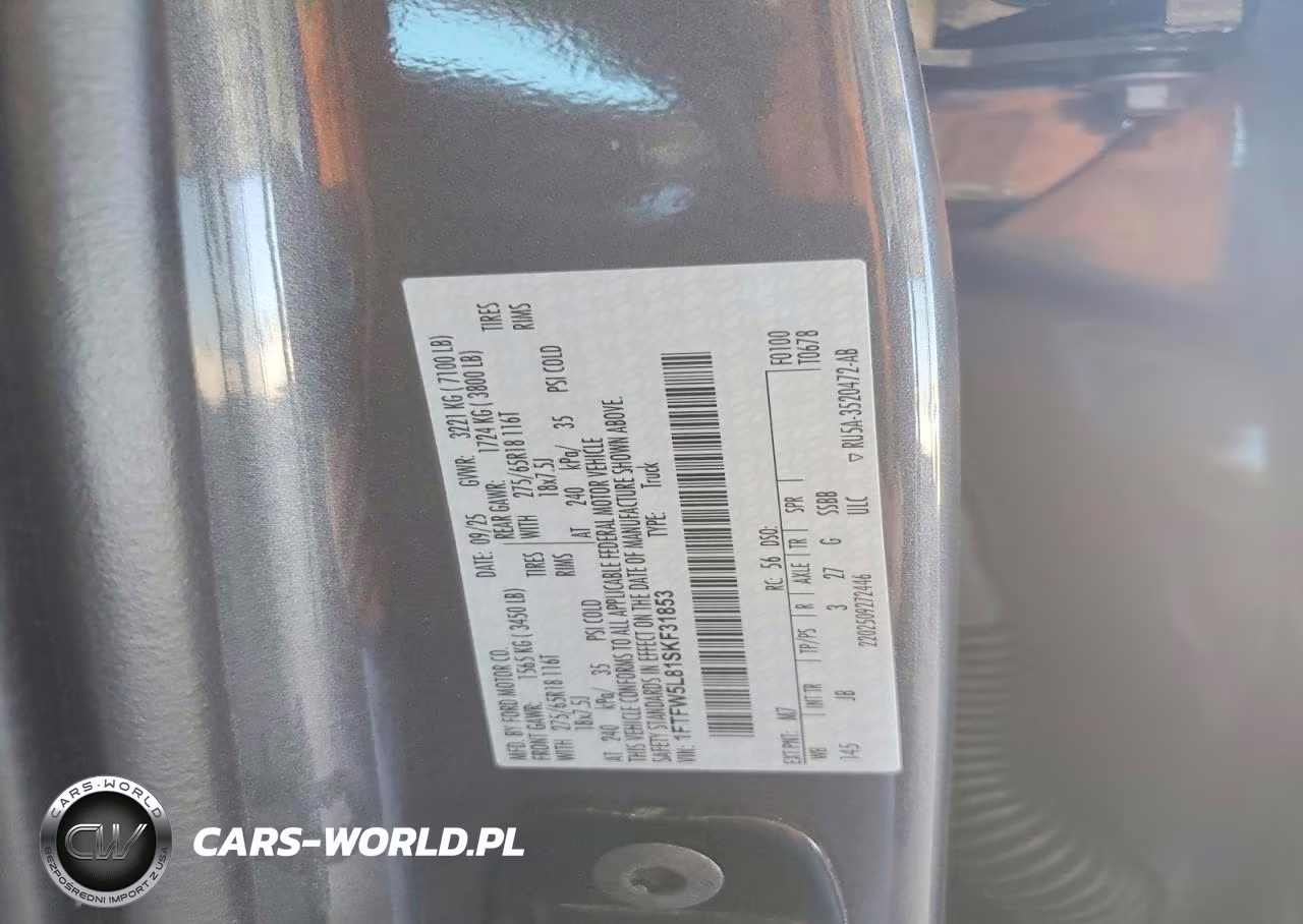 2025 Ford F150 Lariat VIN:1FTFW5L81SKF31853 - 12