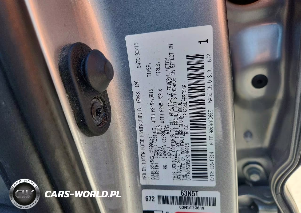 2019 Toyota Tacoma Sr VIN:5TFAX5GN5KX146015 - 12