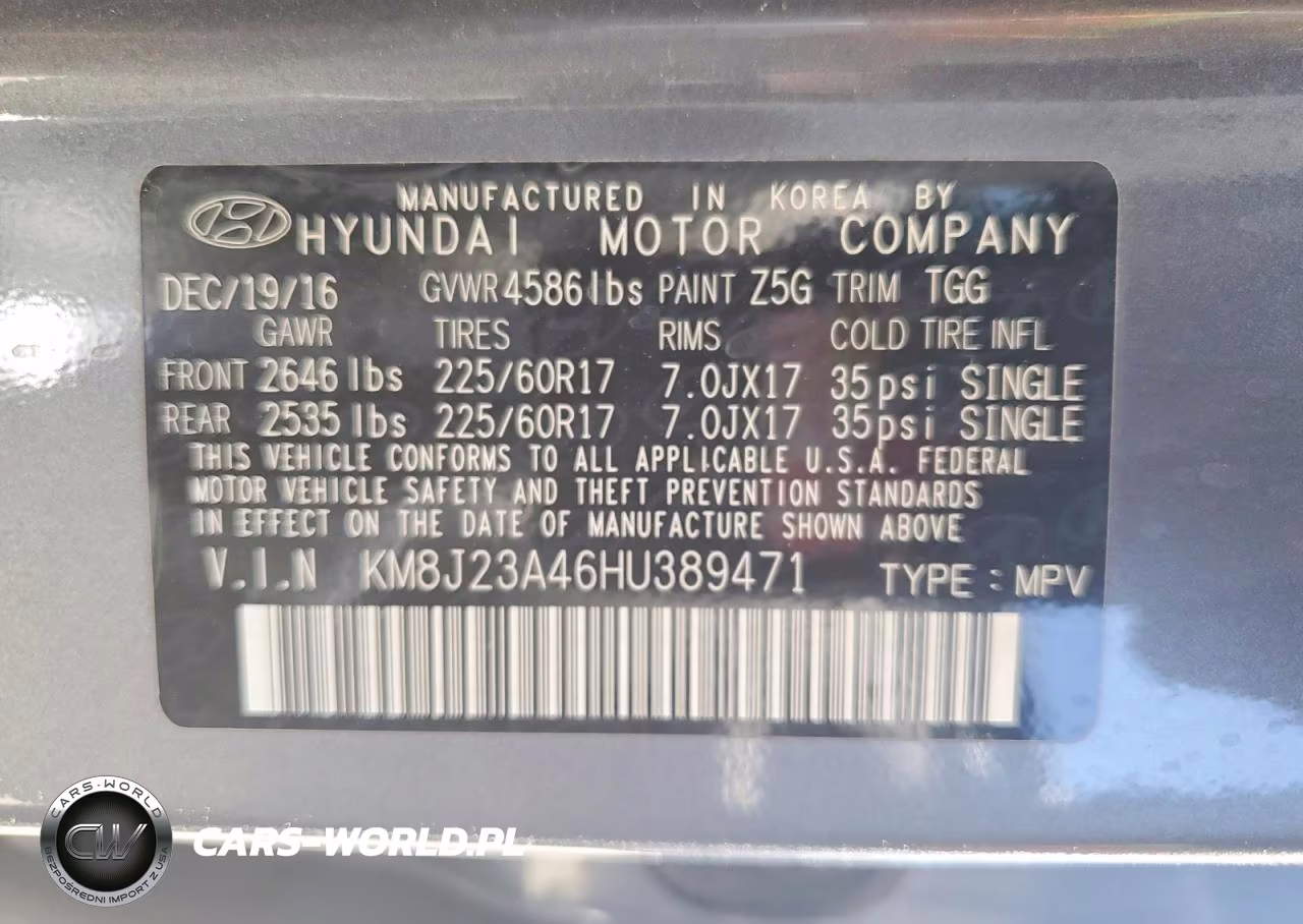2017 Hyundai Tucson Se VIN:KM8J23A46HU389471 - 14