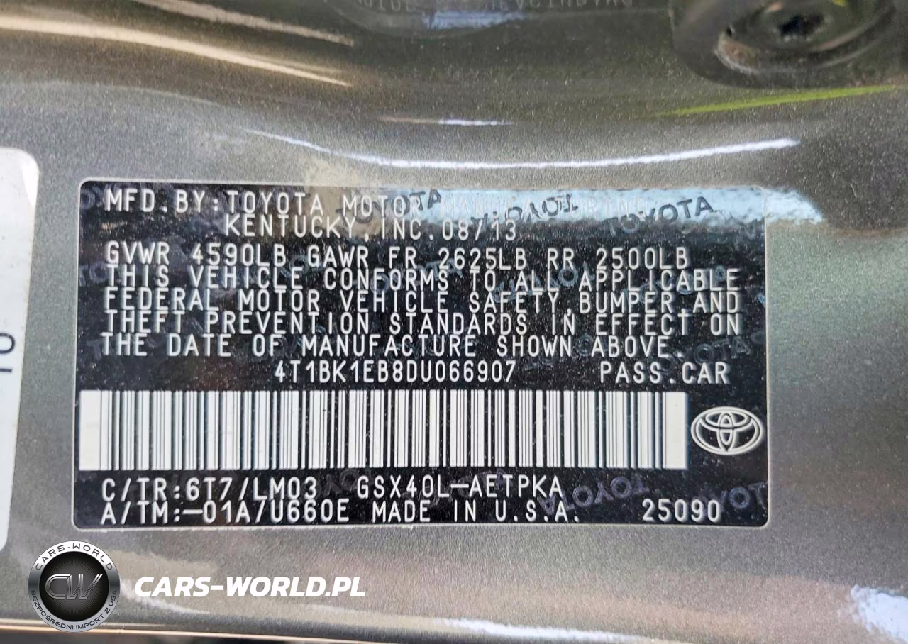 2013 Toyota Avalon Limited VIN:4T1BK1EB8DU066907 - 12