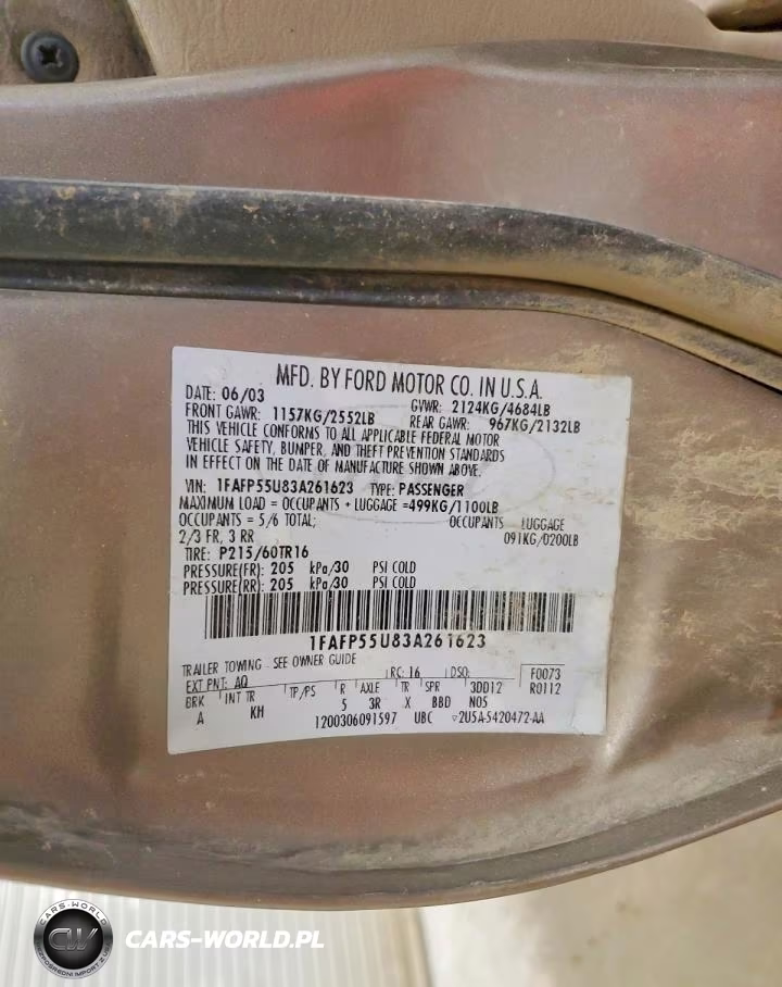 2003 Ford Taurus Ses VIN:1FAFP55U83A261623 - 13