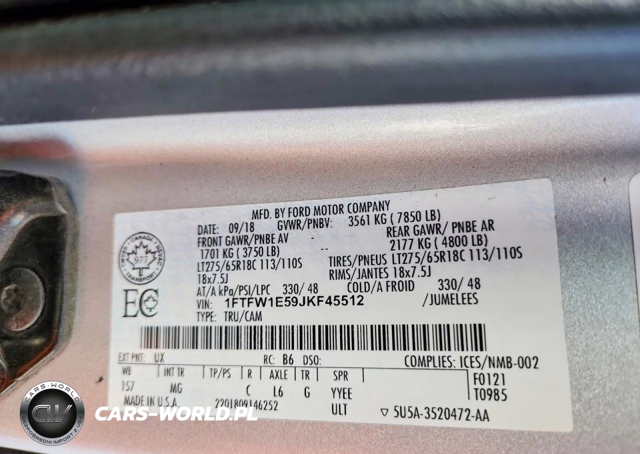 2018 Ford F150 Supercrew VIN:1FTFW1E59JKF45512 - 13