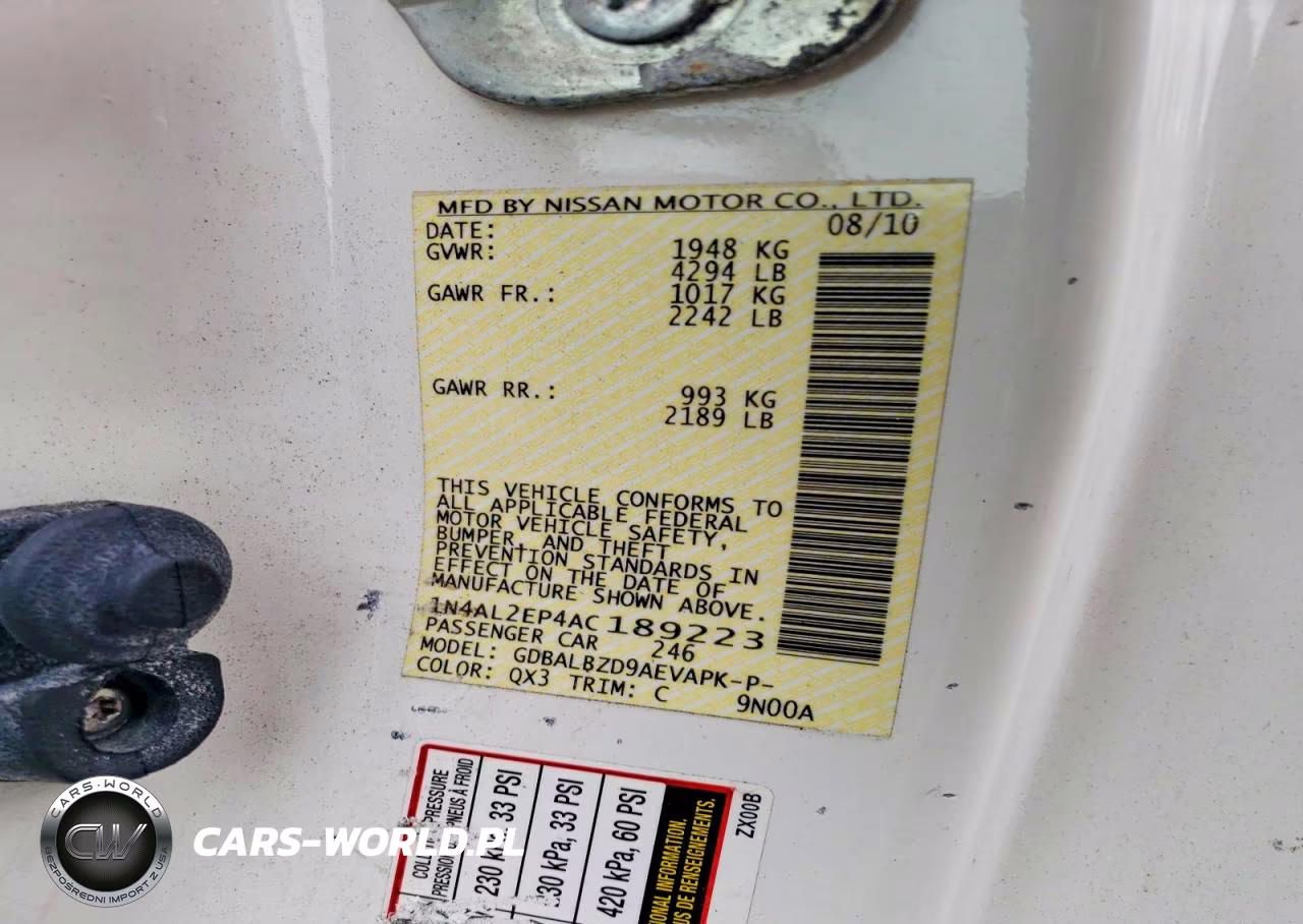 2010 Nissan Altima S VIN:1N4AL2EP4AC189223 - 12