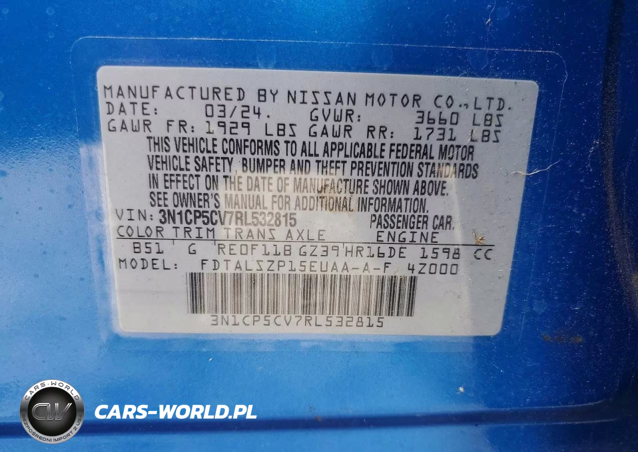 2024 Nissan Kicks Sv VIN:3N1CP5CV7RL532815 - 12