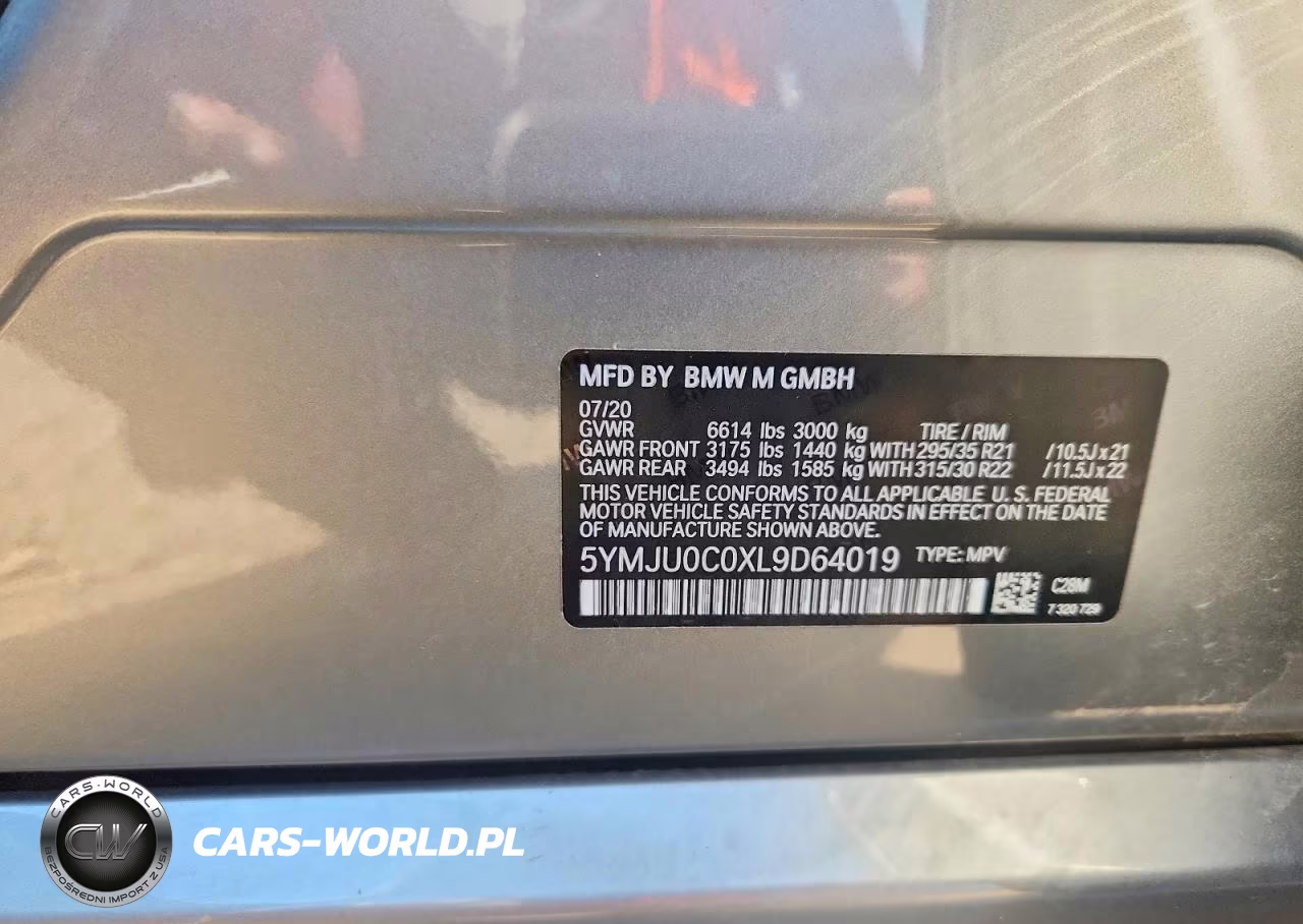 2020 BMW X5 M VIN:5YMJU0C0XL9D64019 - 14