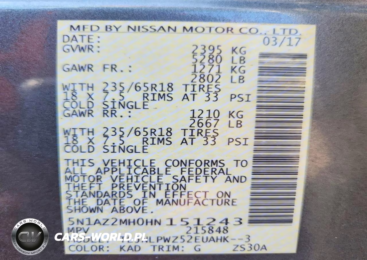 2017 Nissan Murano S VIN:5N1AZ2MH0HN151243 - 13