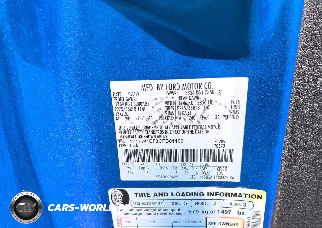 2012 Ford F150 Supercrew VIN:1FTFW1EF3CFB01109 - 12