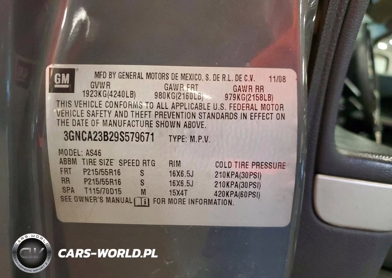 2009 Chevrolet Hhr Lt VIN:3GNCA23B29S579671 - 13