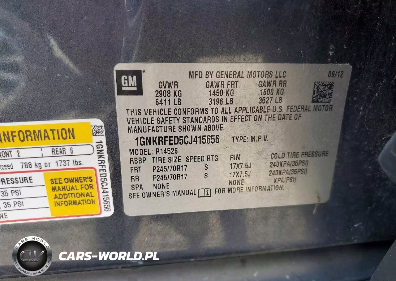 2012 Chevrolet Traverse Ls VIN:1GNKRFED5CJ415656 - 13