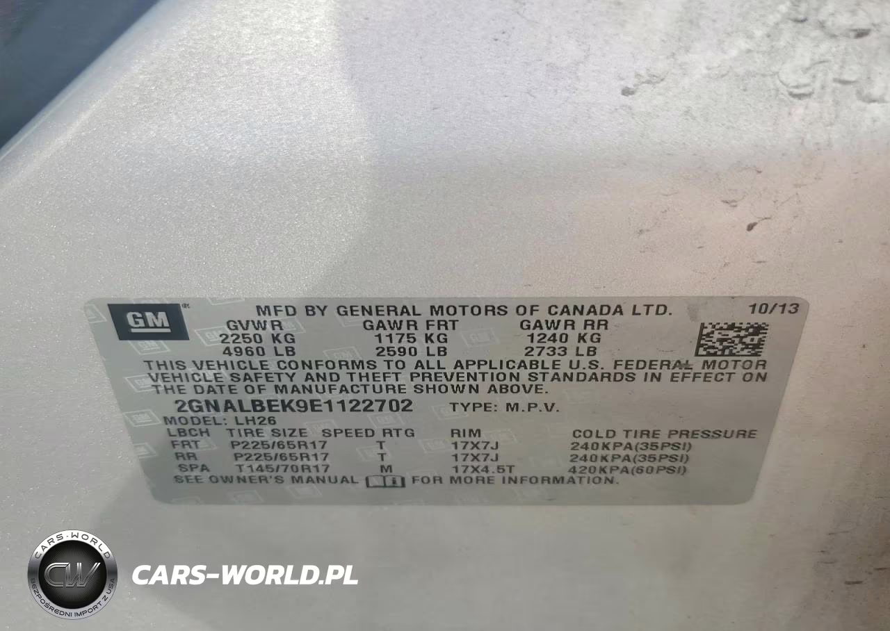 2014 Chevrolet Equinox Lt VIN:2GNALBEK9E1122702 - 13