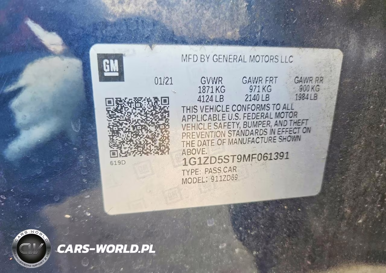 2021 Chevrolet Malibu Lt VIN:1G1ZD5ST9MF061391 - 12