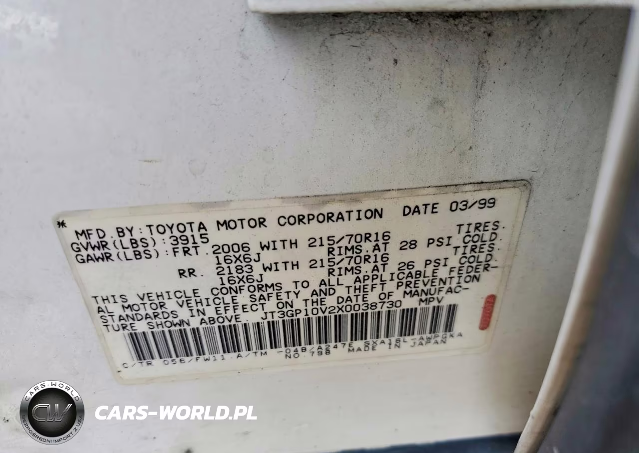1999 Toyota Rav4 Base VIN:JT3GP10V2X0038730 - 12