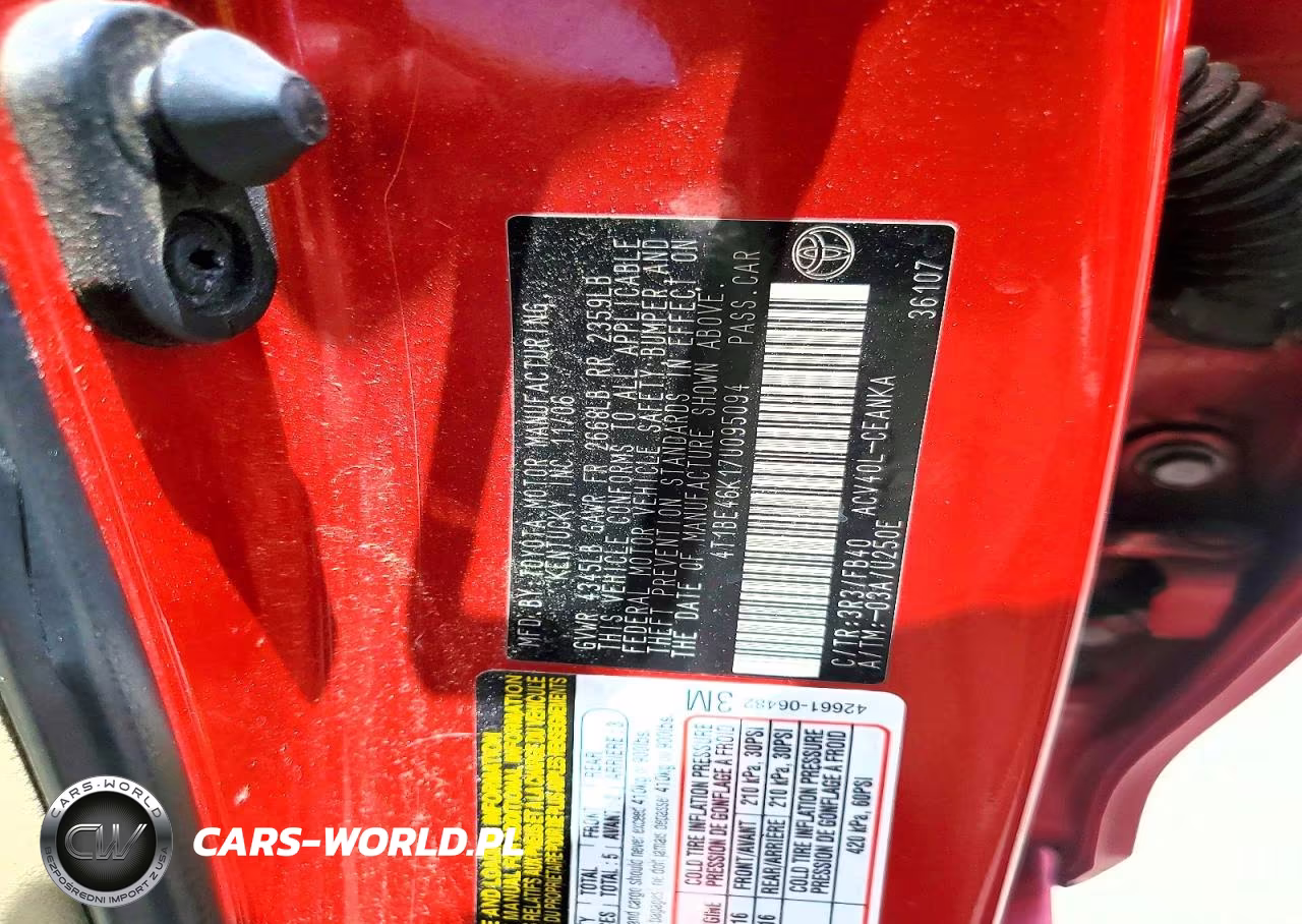 2007 Toyota Camry Le VIN:4T1BE46K17U095094 - 12