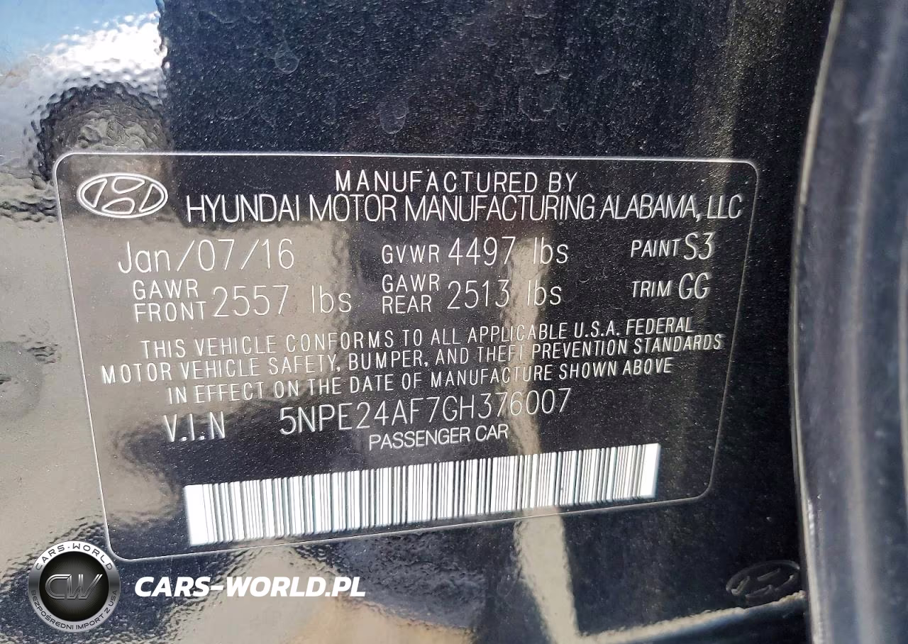 2016 Hyundai Sonata Se VIN:5NPE24AF7GH376007 - 12