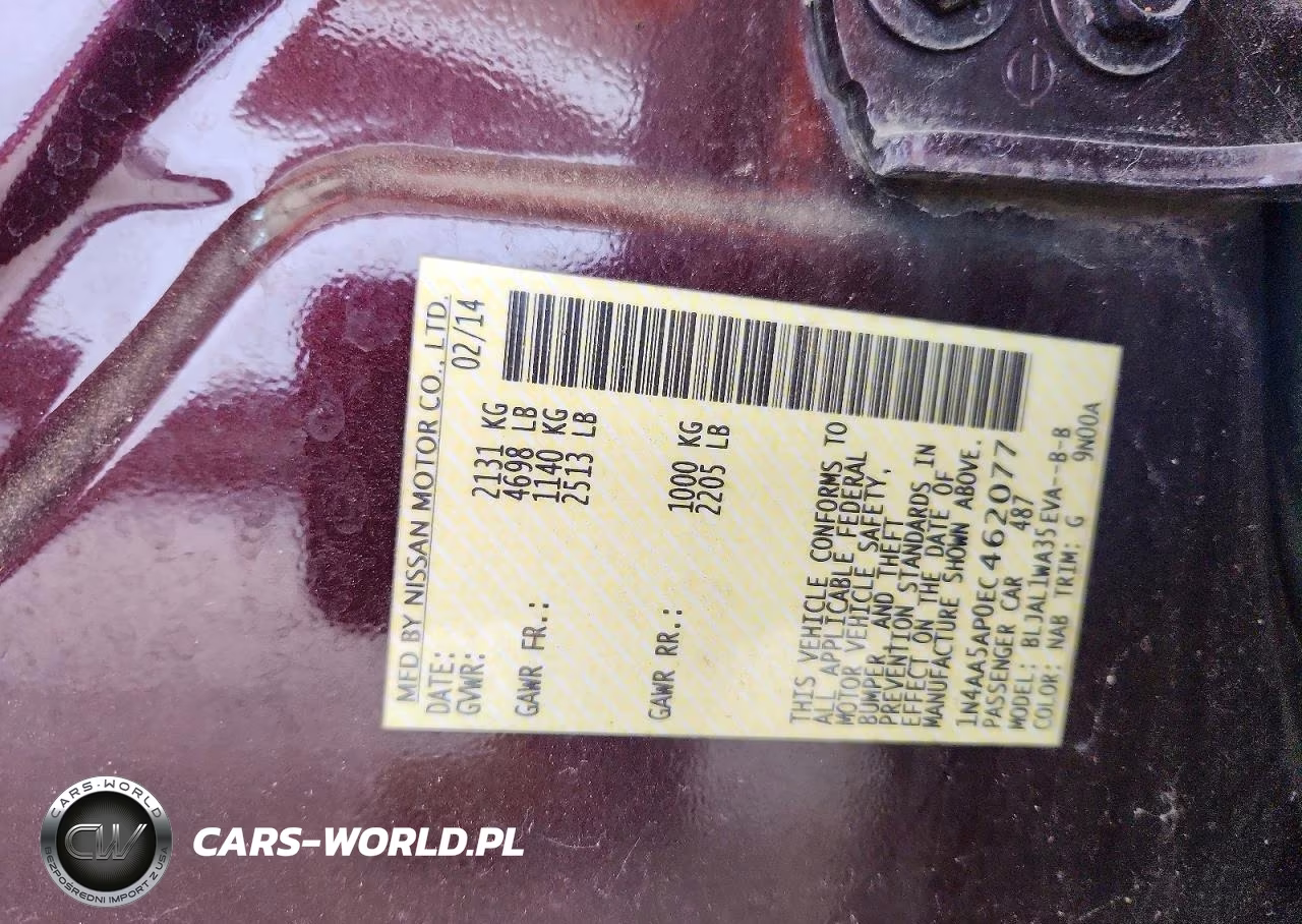 2014 Nissan Maxima 3.5 Sv VIN:1N4AA5AP0EC462077 - 12
