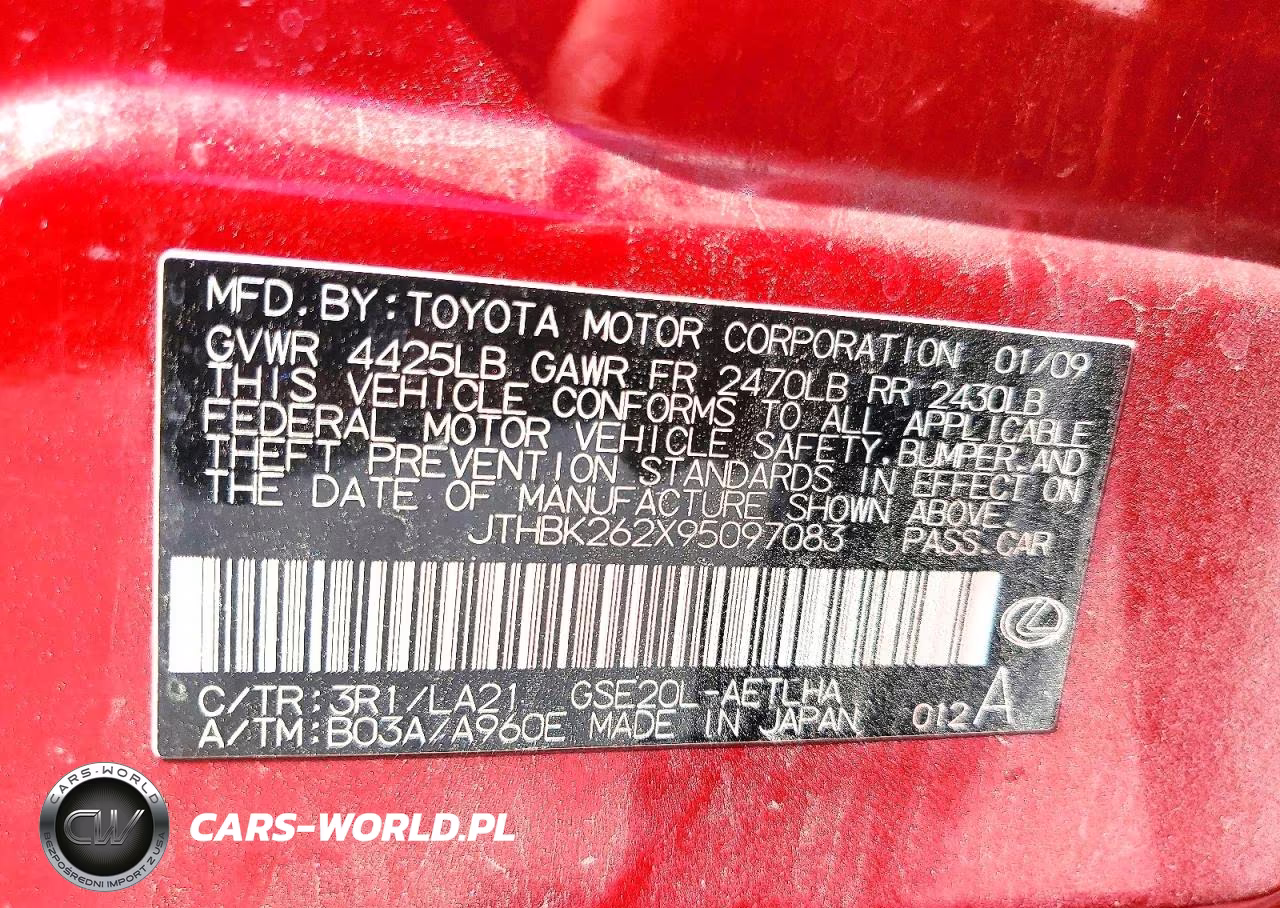 2009 Lexus Is 250 VIN:JTHBK262X95097083 - 12