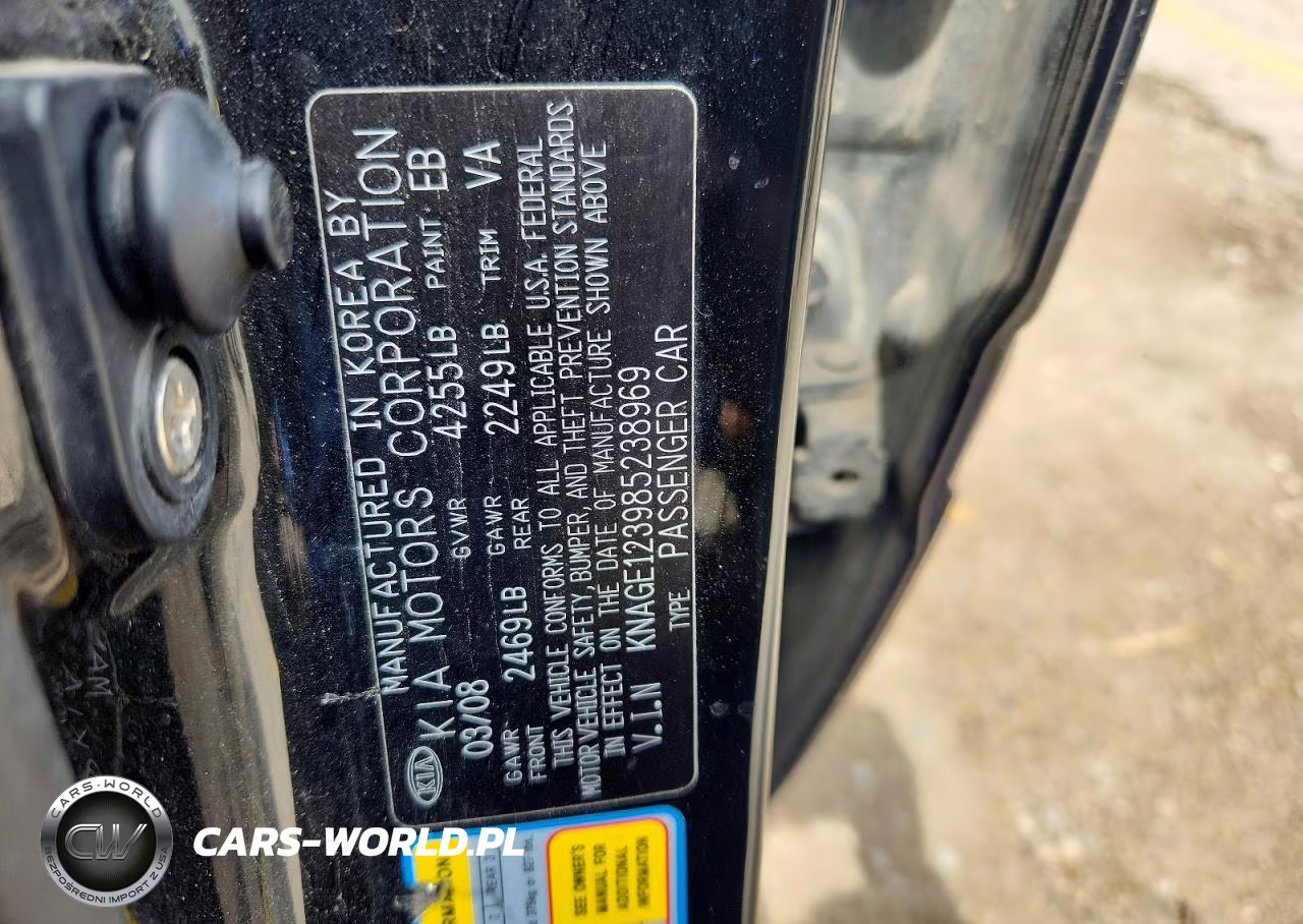 2008 Kia Optima Lx VIN:KNAGE123985238969 - 12