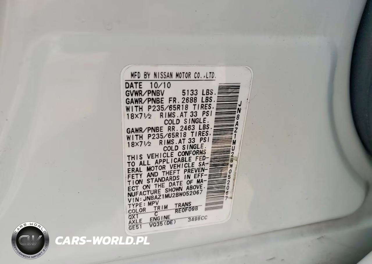 2011 Nissan Murano S VIN:JN8AZ1MU2BW052067 - 13