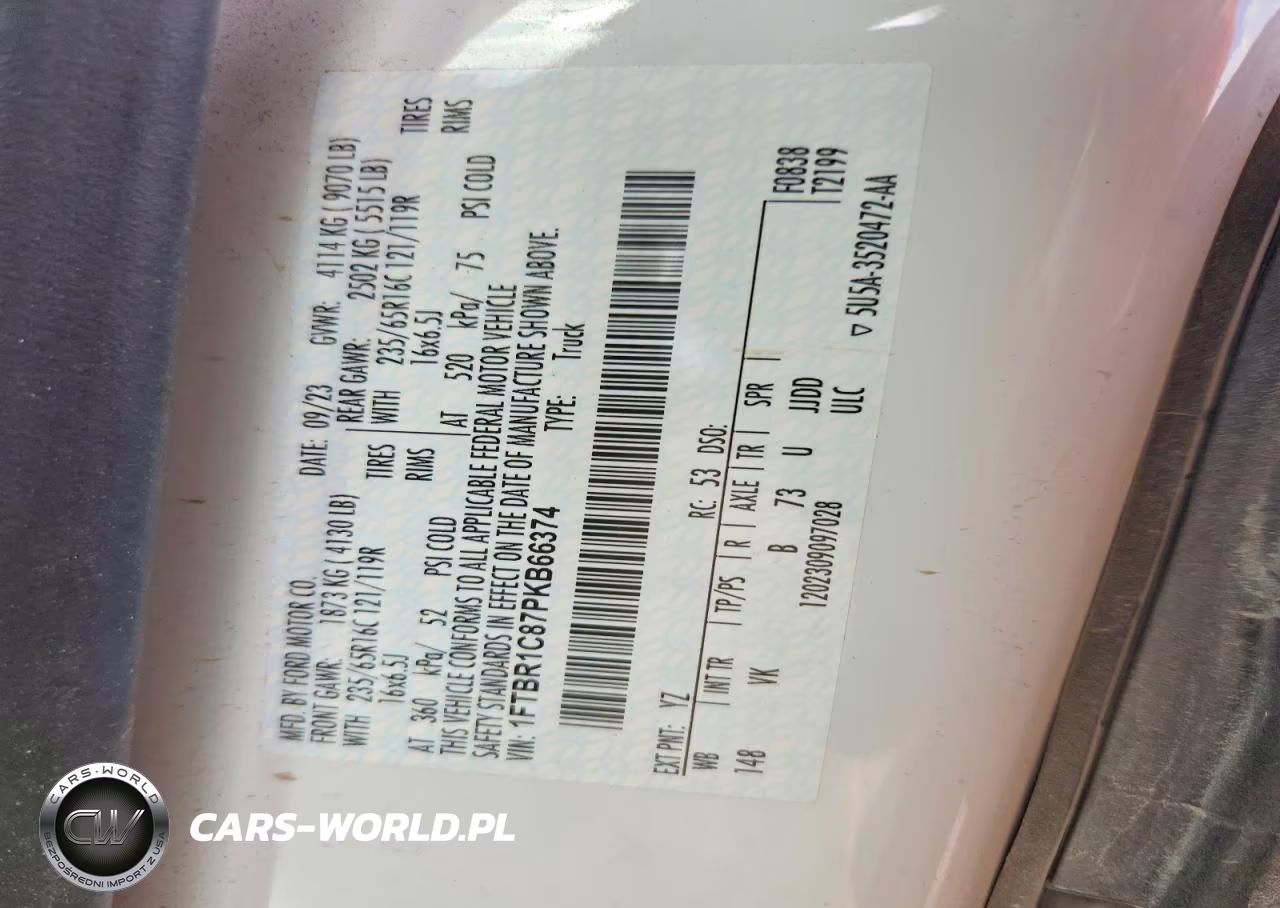 2023 Ford Transit T-250 VIN:1FTBR1C87PKB66374 - 13