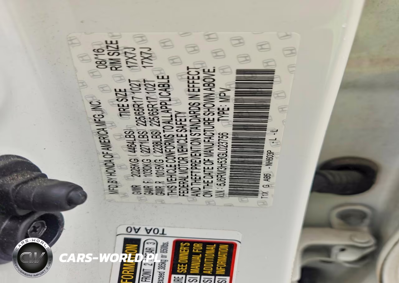 2016 Honda Cr-V Ex VIN:5J6RM3H53GL023756 - 13
