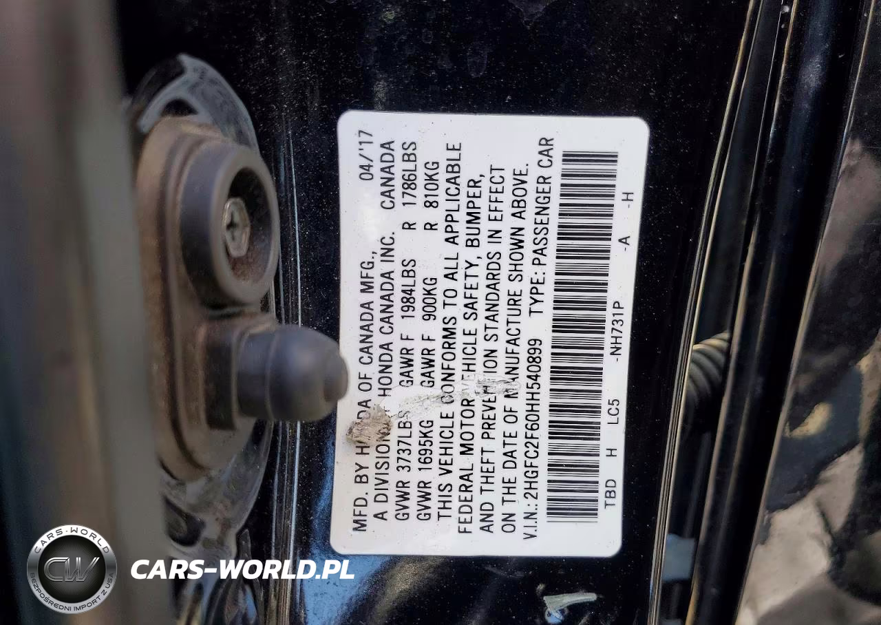 2017 Honda Civic Lx VIN:2HGFC2F60HH540899 - 12