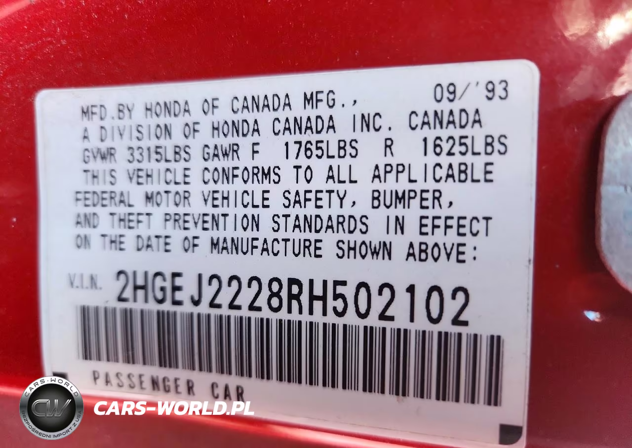 1994 Honda Civic Dx VIN:2HGEJ2228RH502102 - 12