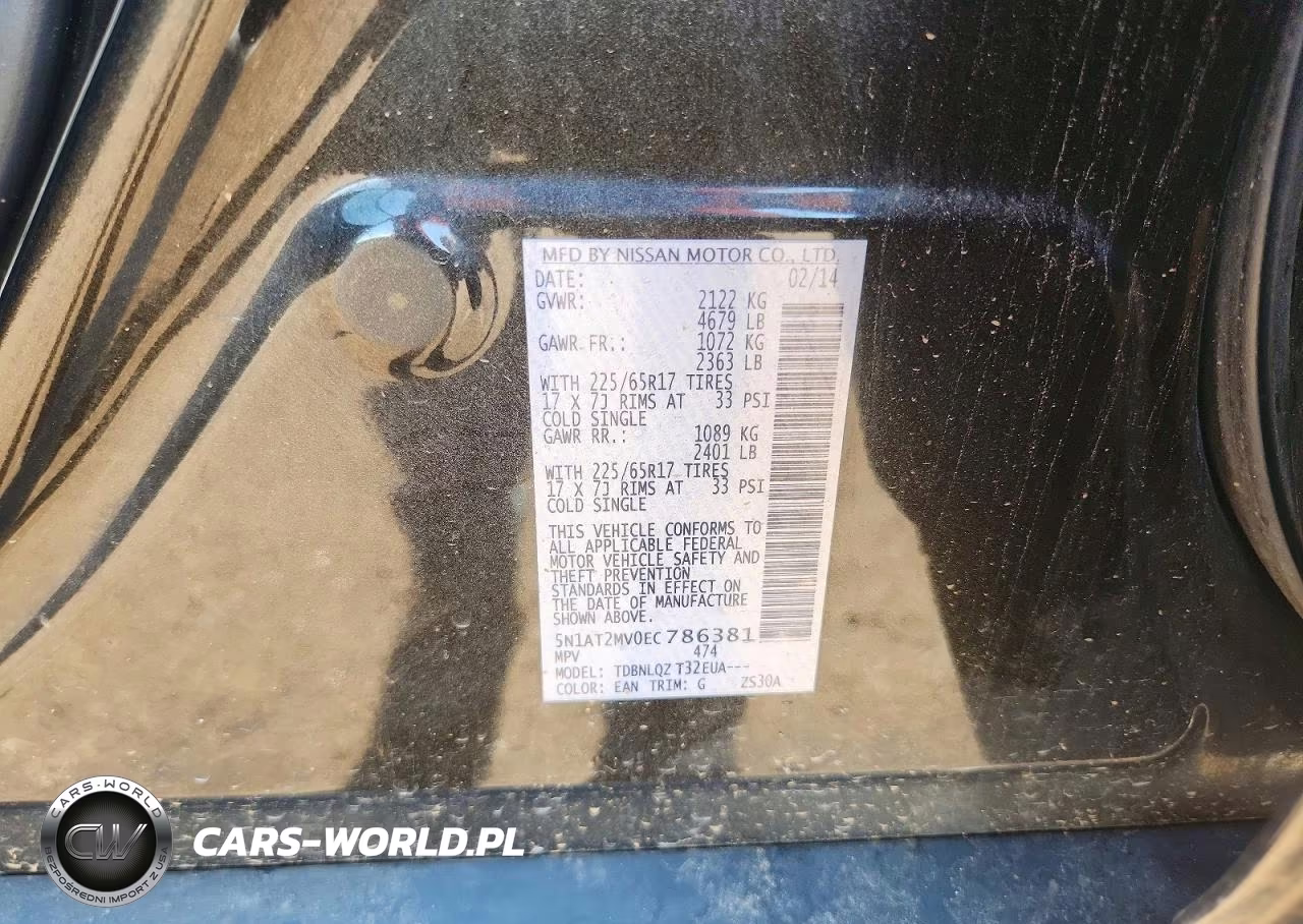 2014 Nissan Rogue Sv VIN:5N1AT2MV0EC786381 - 12