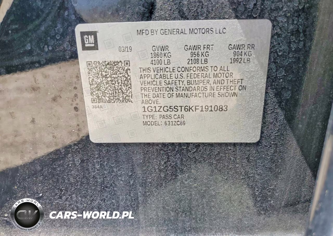 2019 Chevrolet Malibu Rs VIN:1G1ZG5ST6KF191083 - 12