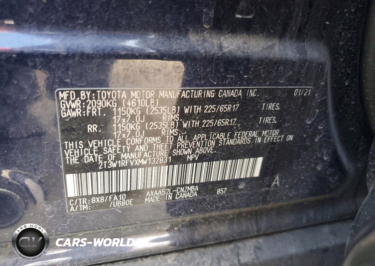 2021 Toyota Rav4 Xle VIN:2T3W1RFVXMW132831 - 13