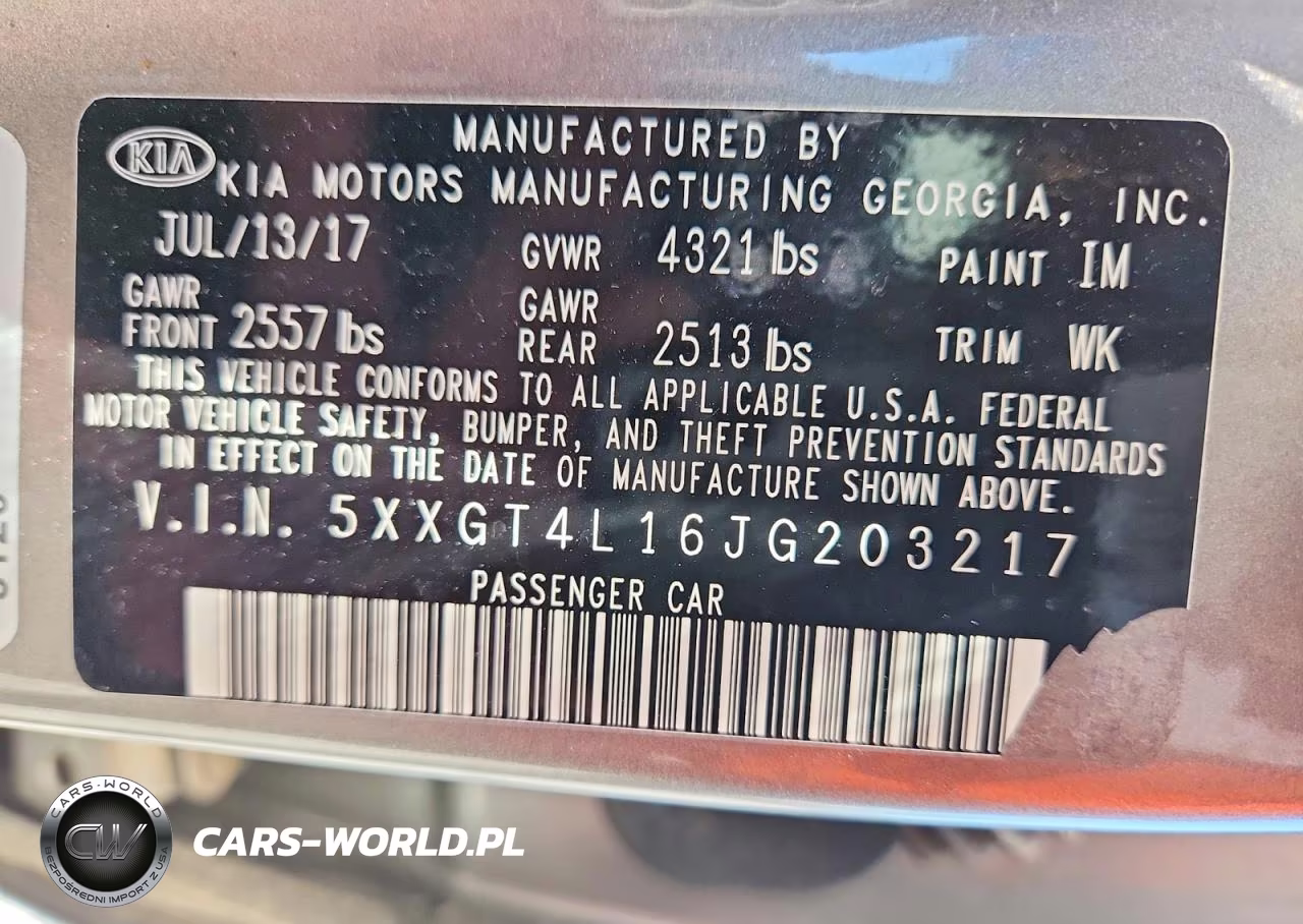 2018 Kia Optima Lx VIN:5XXGT4L16JG203217 - 12