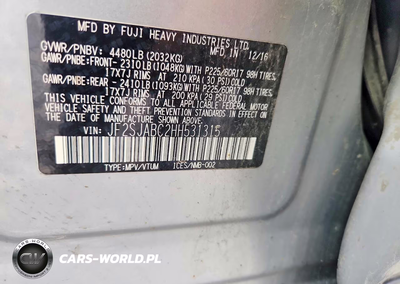 2017 Subaru Forester 2.5I VIN:JF2SJABC2HH531315 - 14
