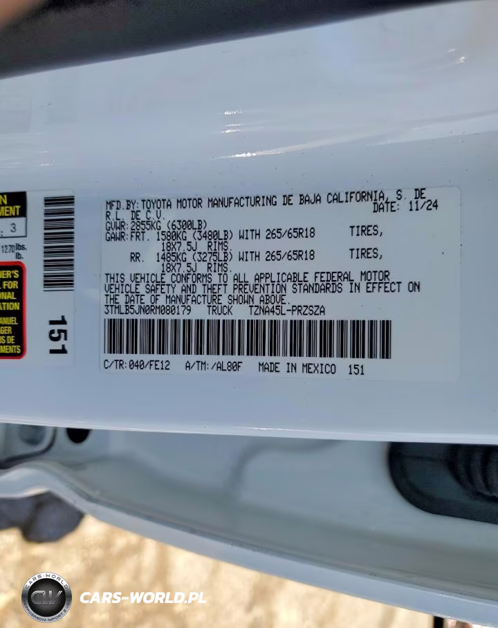 2024 Toyota Tacoma Trd Sport VIN:3TMLB5JN0RM080179 - 12