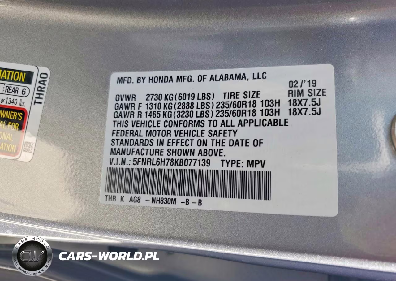 2019 Honda Odyssey Exl VIN:5FNRL6H78KB077139 - 13