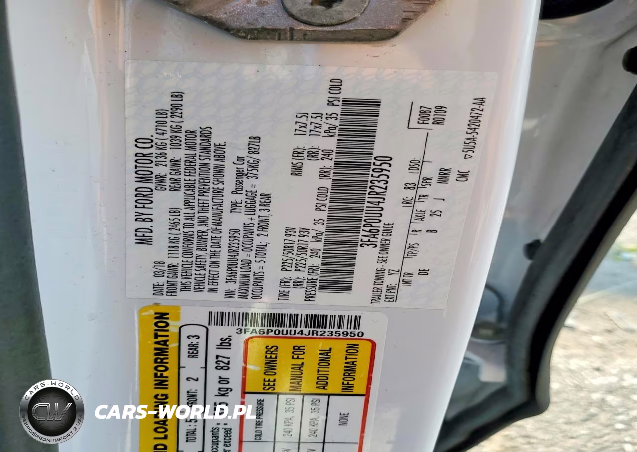 2018 Ford Fusion S Hybrid VIN:3FA6P0UU4JR235950 - 13