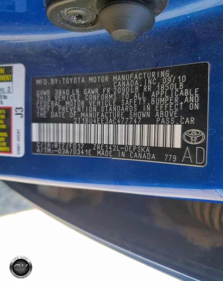 2010 Toyota Corolla S VIN:2T1BU4EE3AC477747 - 12