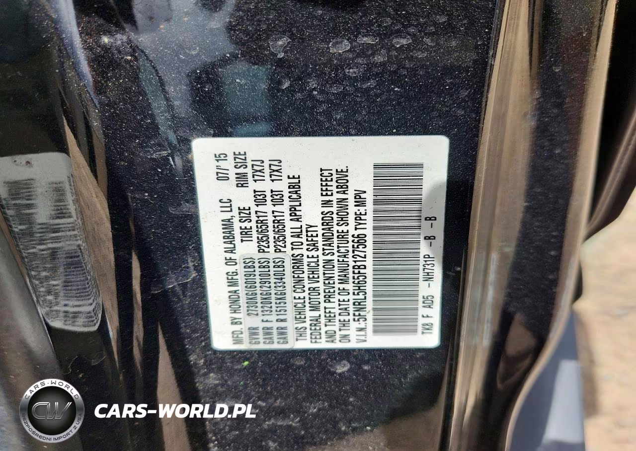 2015 Honda Odyssey Exl VIN:5FNRL5H65FB127566 - 13