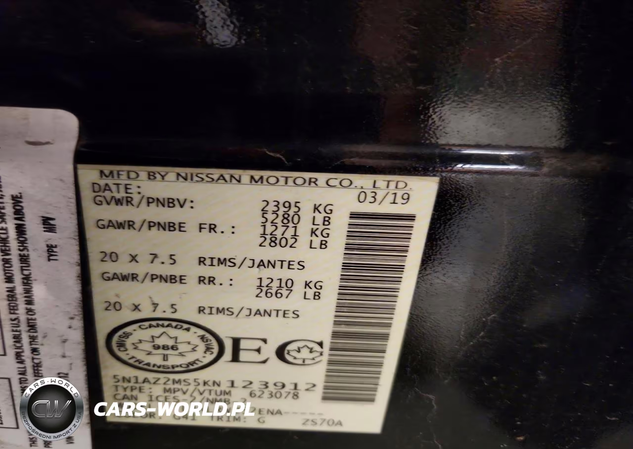 2019 Nissan Murano S VIN:5N1AZ2MS5KN123912 - 13