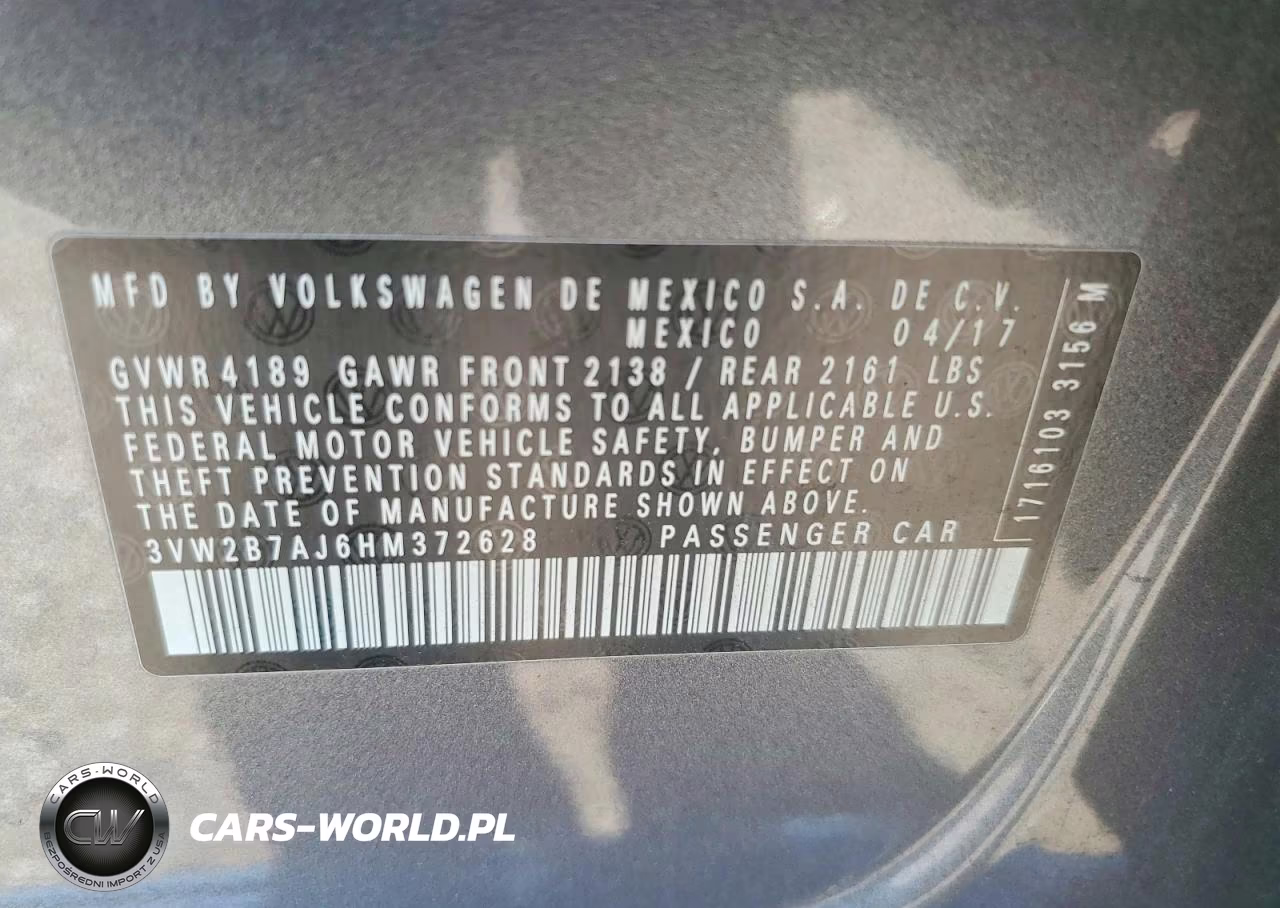 2017 Volkswagen Jetta S VIN:3VW2B7AJ6HM372628 - 13
