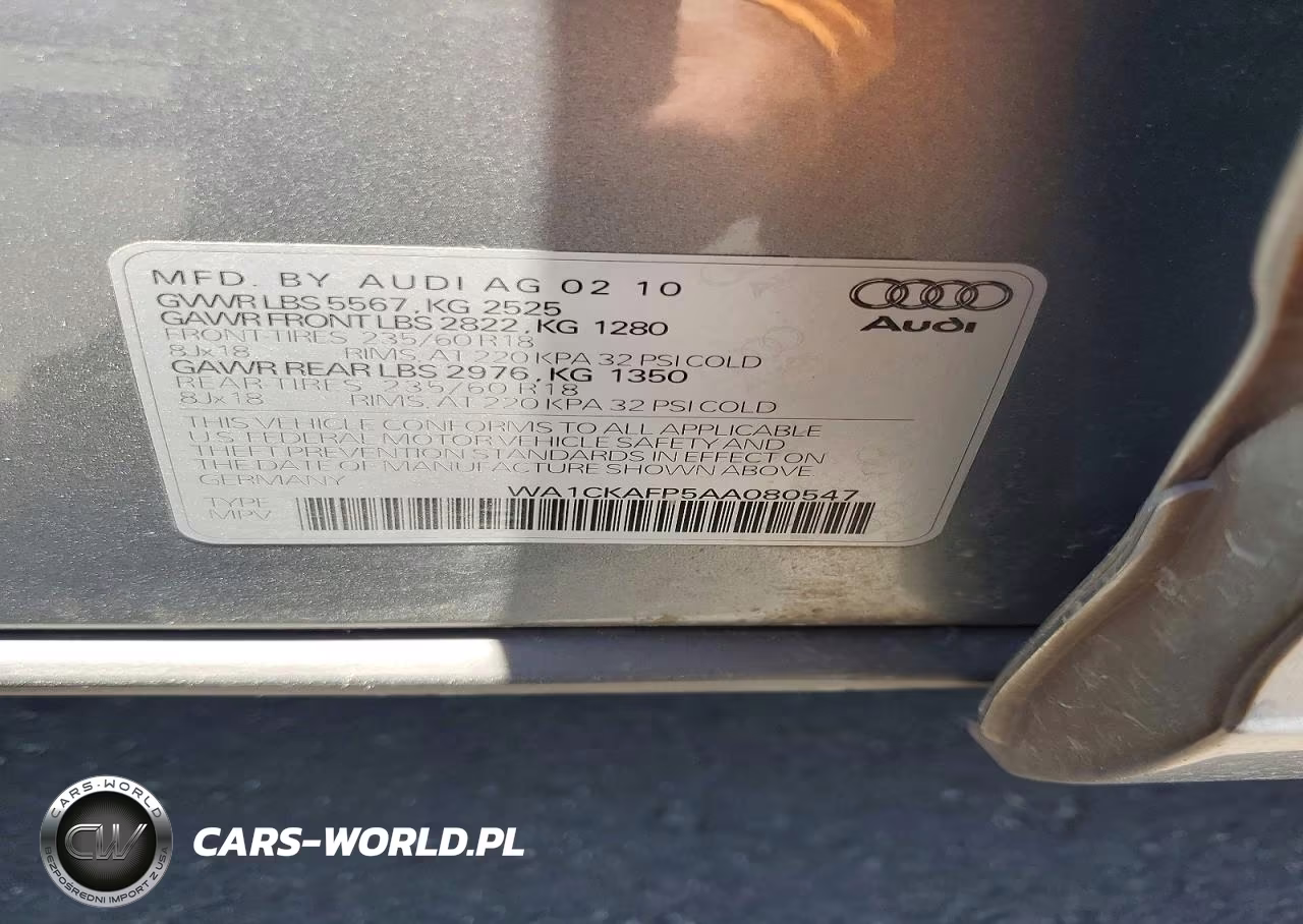 2010 Audi Q5 Premium VIN:WA1CKAFP5AA080547 - 13