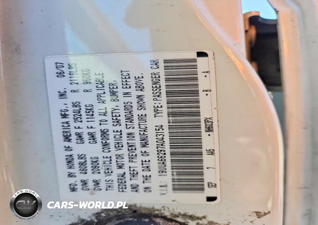 2007 Acura Tl VIN:19UUA66297A043154 - 12