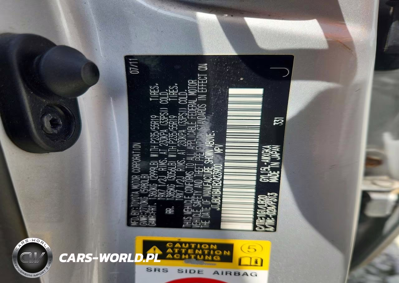 2011 Lexus Rx 450H VIN:JTJBC1BA1B2423900 - 13