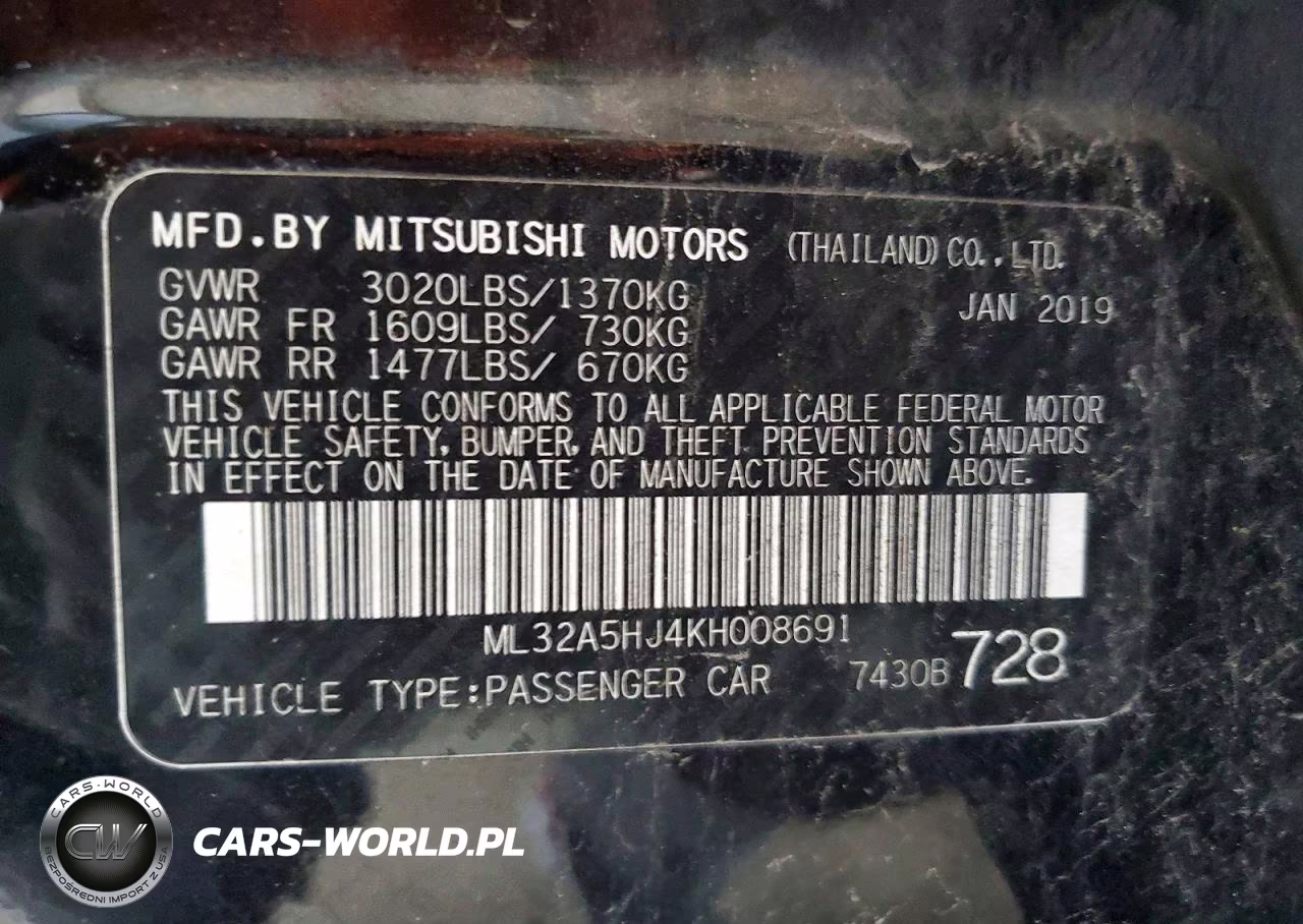2019 Mitsubishi Mirage Le VIN:ML32A5HJ4KH008691 - 13