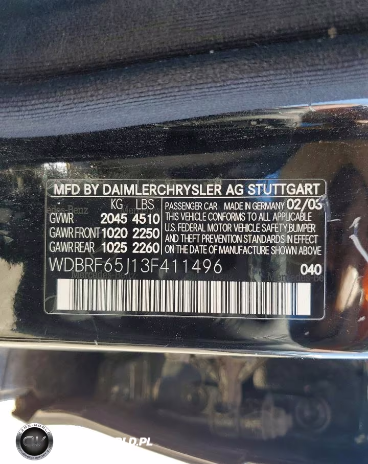 2003 Mercedes-Benz C 32 Amg Kompressor VIN:WDBRF65J13F411496 - 12