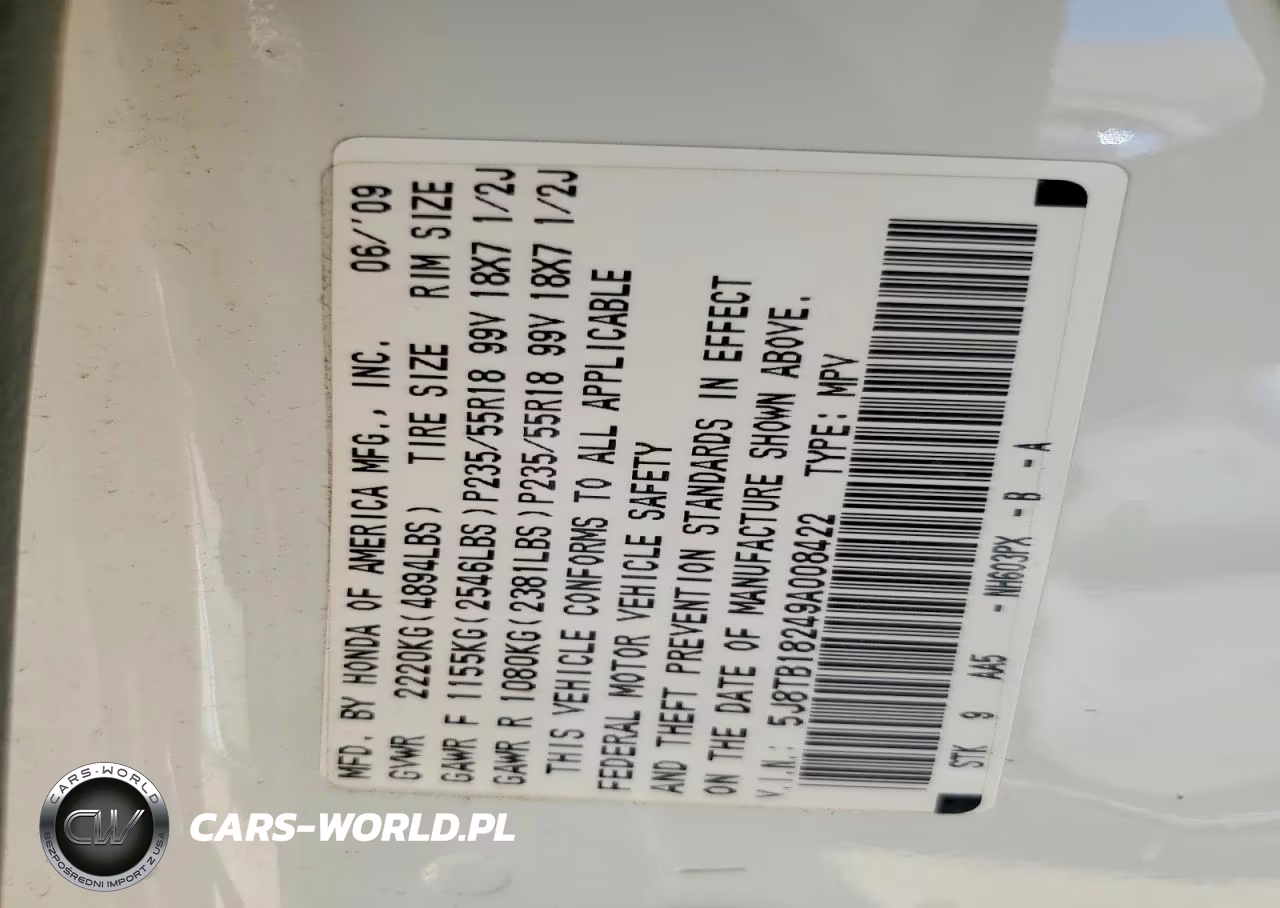2009 Acura Rdx VIN:5J8TB18249A008422 - 12