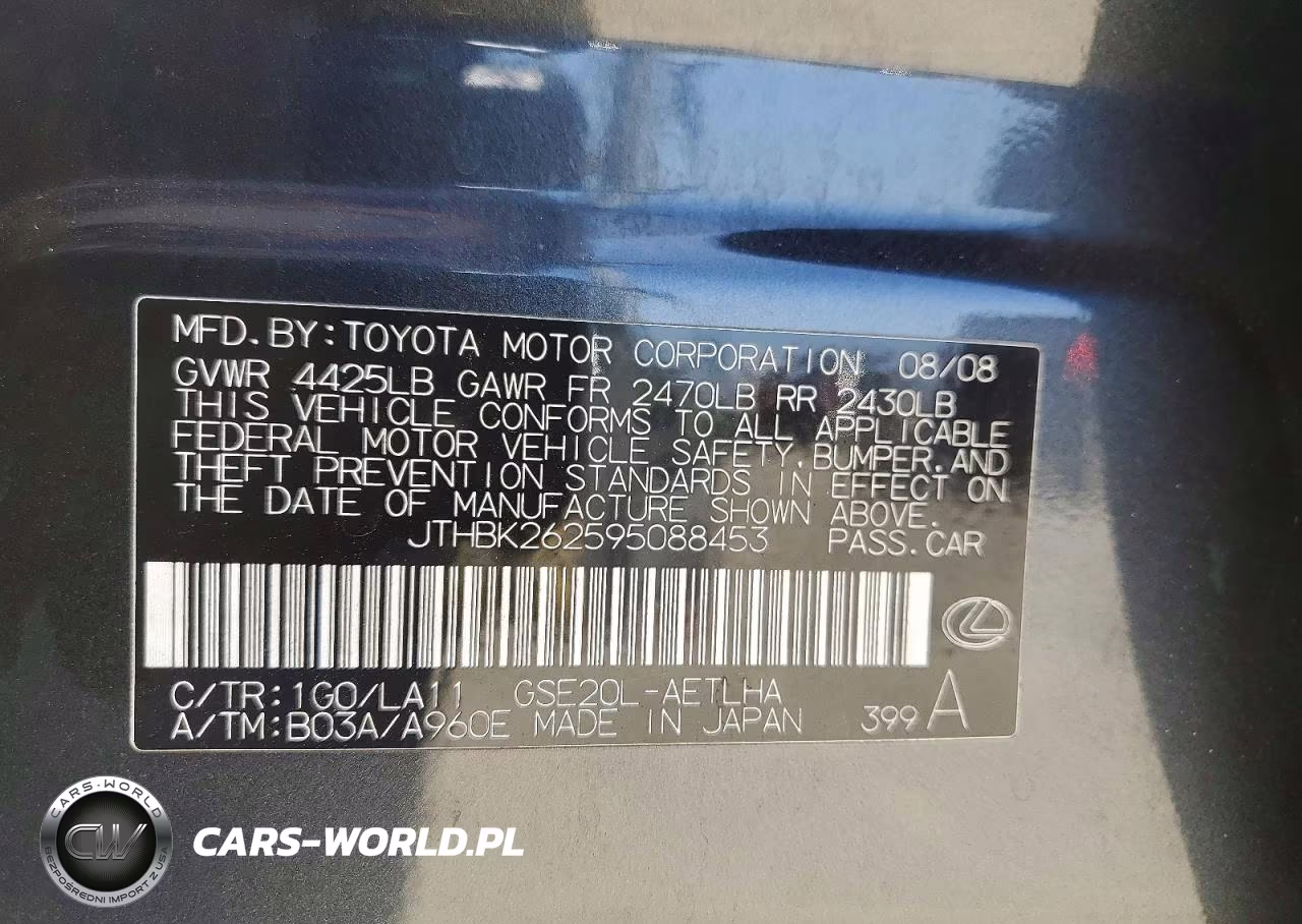 2009 Lexus Is 250 VIN:JTHBK262595088453 - 12