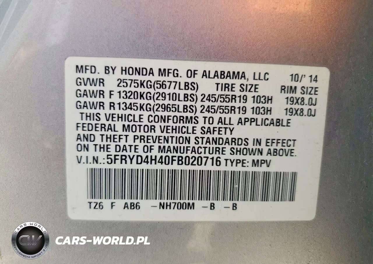 2015 Acura Mdx Technology VIN:5FRYD4H40FB020716 - 13