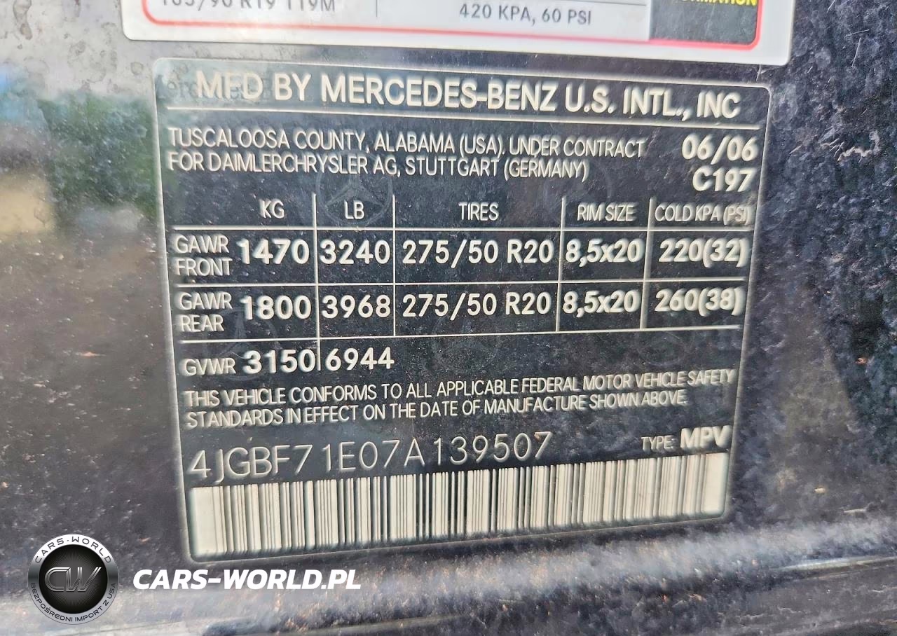 2007 Mercedes-Benz 450 Sl Conv VIN:4JGBF71E07A139507 - 12
